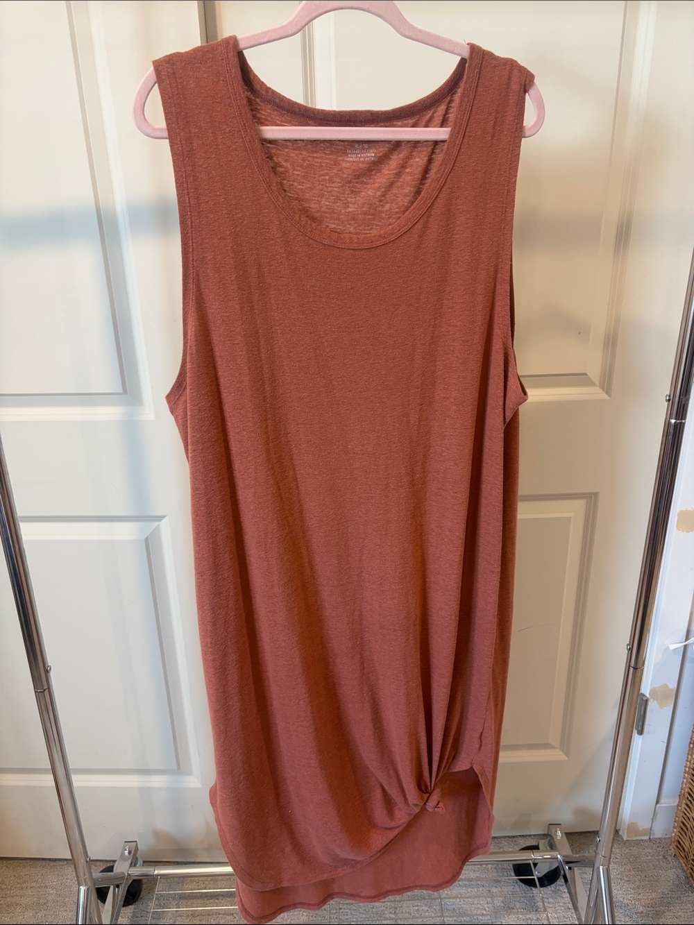 aerie Rust-Tone Tie-Front Tank Dress